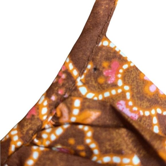 NWT J Crew Cropped Halter Top Brown Vintage Vines Floral Print Size 6 - Picture 8 of 11